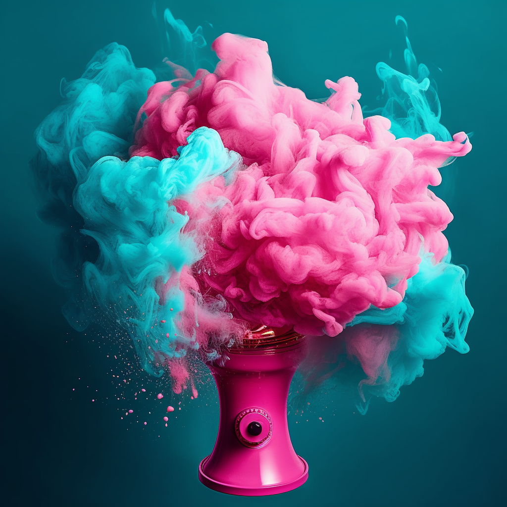 megaphone, pink and teal megaphone, explosion, colorful, vibrant explosion