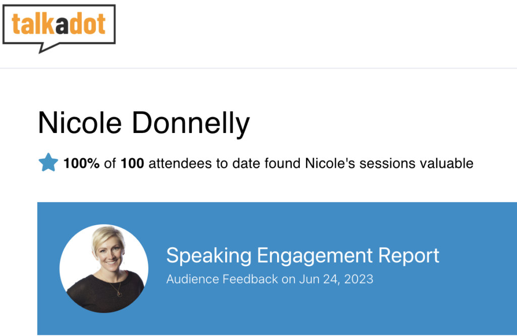 Nicole Donnelly Speaker on AI Talkadot